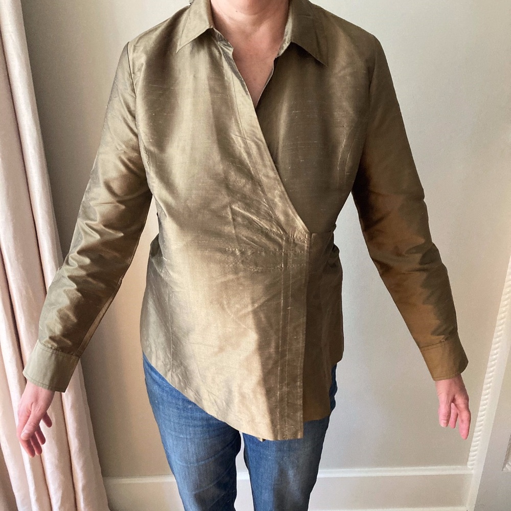 Mimi Maternity Silk Wrap Top - size s